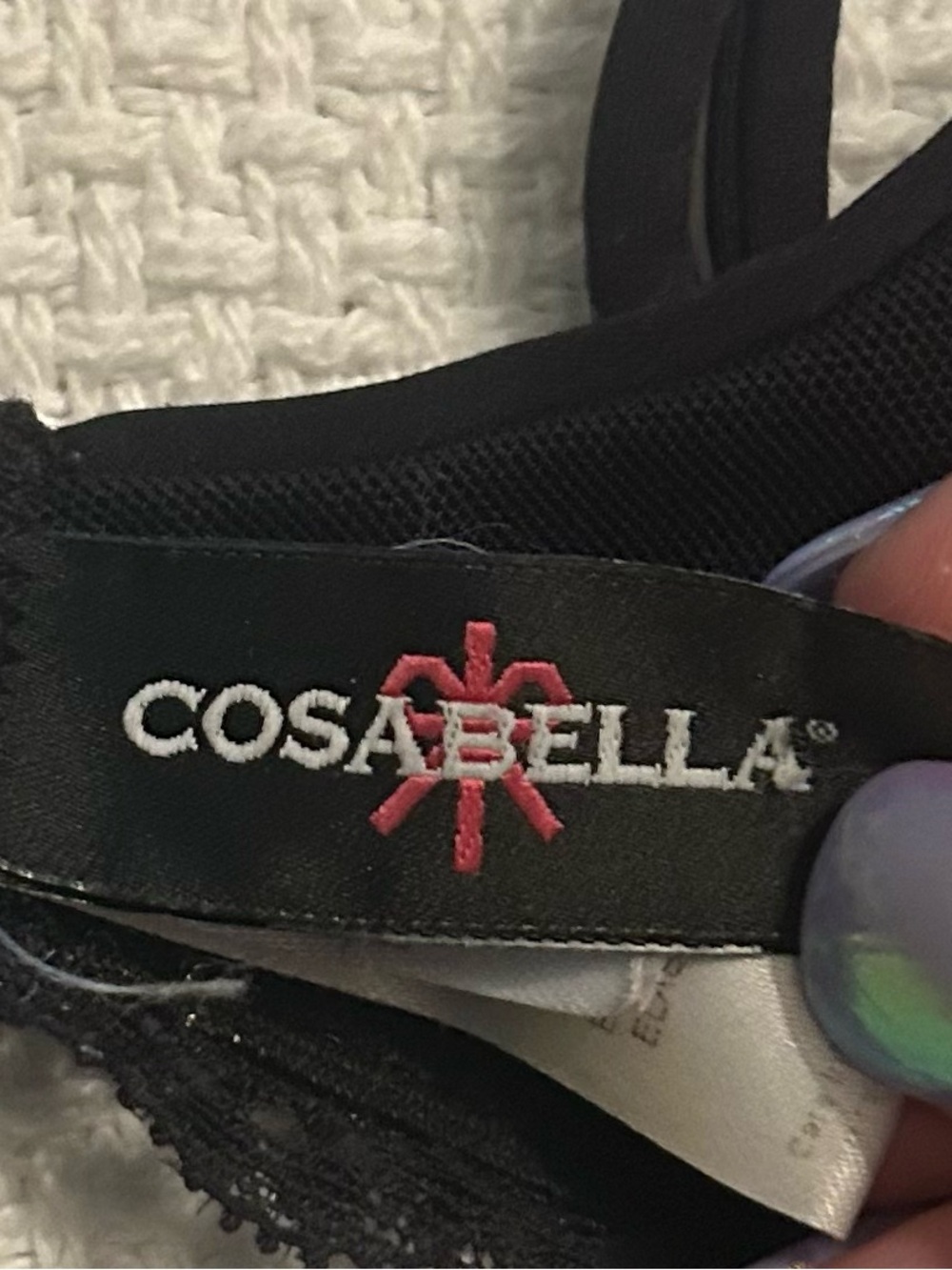 Cosabella Black Bra w/Lace Trim 38c worn 2X